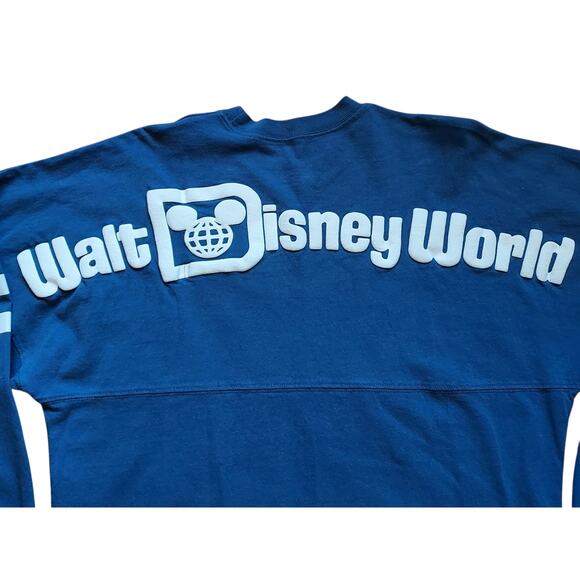Disney Parks Spirit Jersey Walt Disney World Spell Out Blue Gray Pullover Sz S - Picture 6 of 9